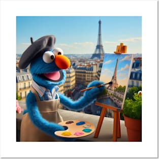 Puppet painting Eiffel tower Posters and Art